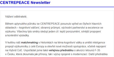 CENTREPEACE Newsletter